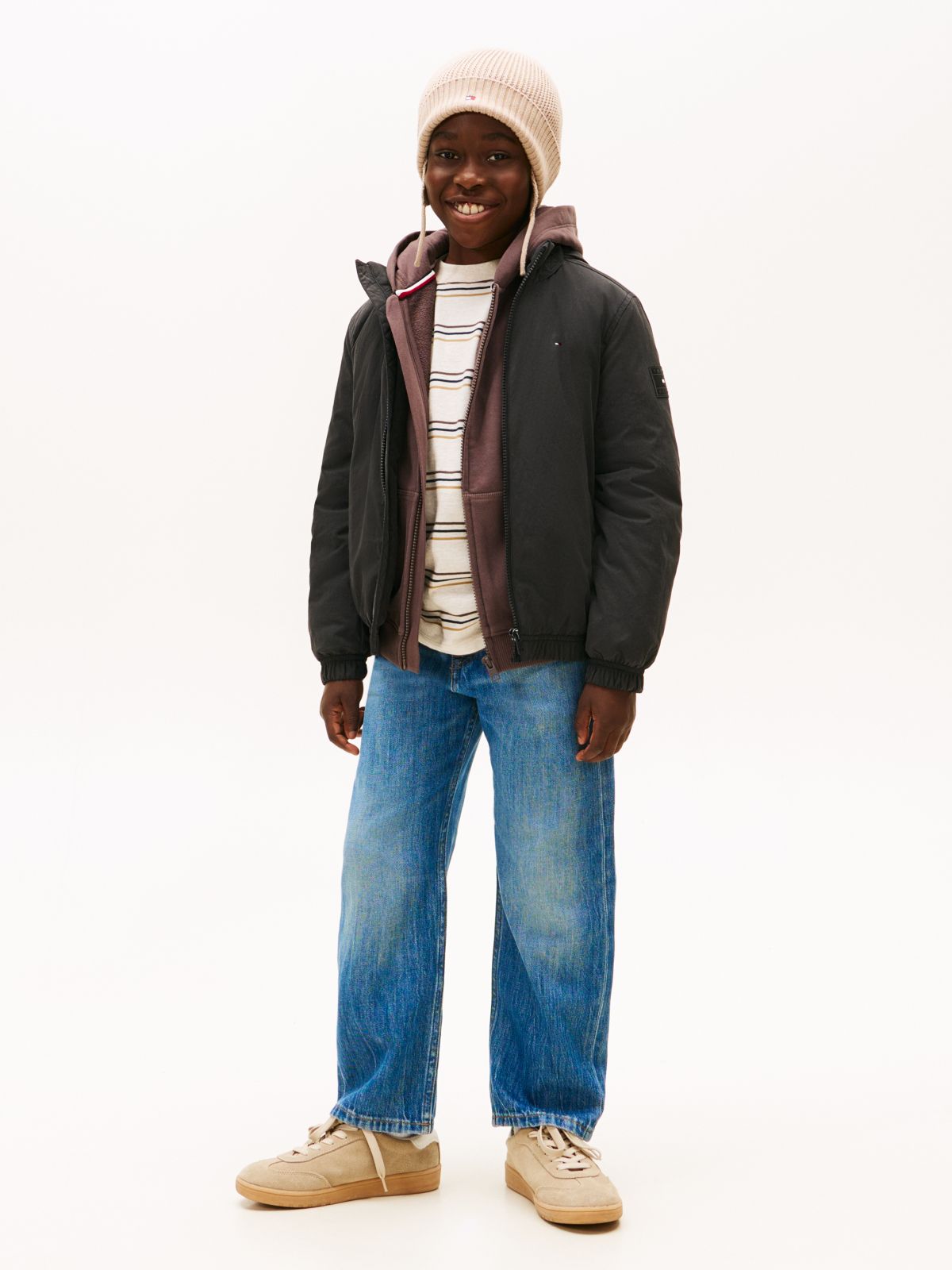 Essential Packable Hood Padded Jacket — Black