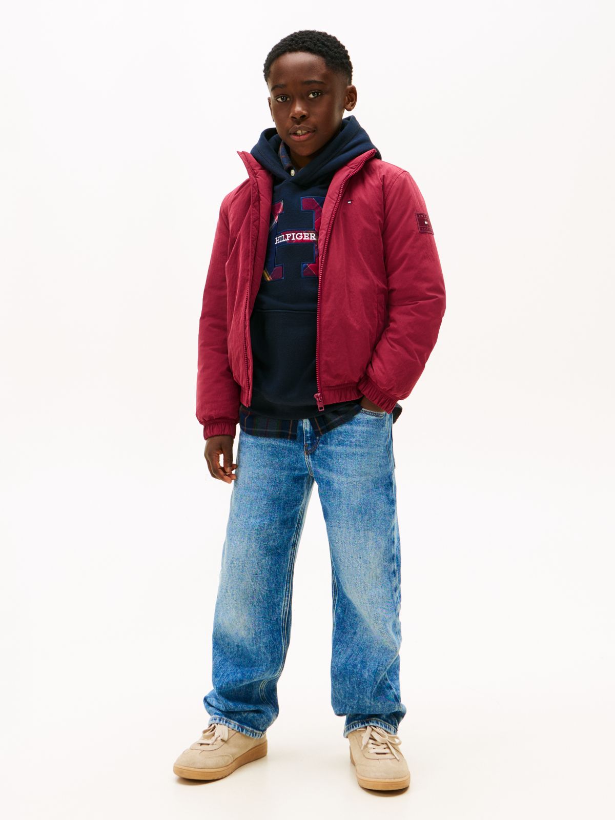 Essential Packable Hood Padded Jacket — Purple