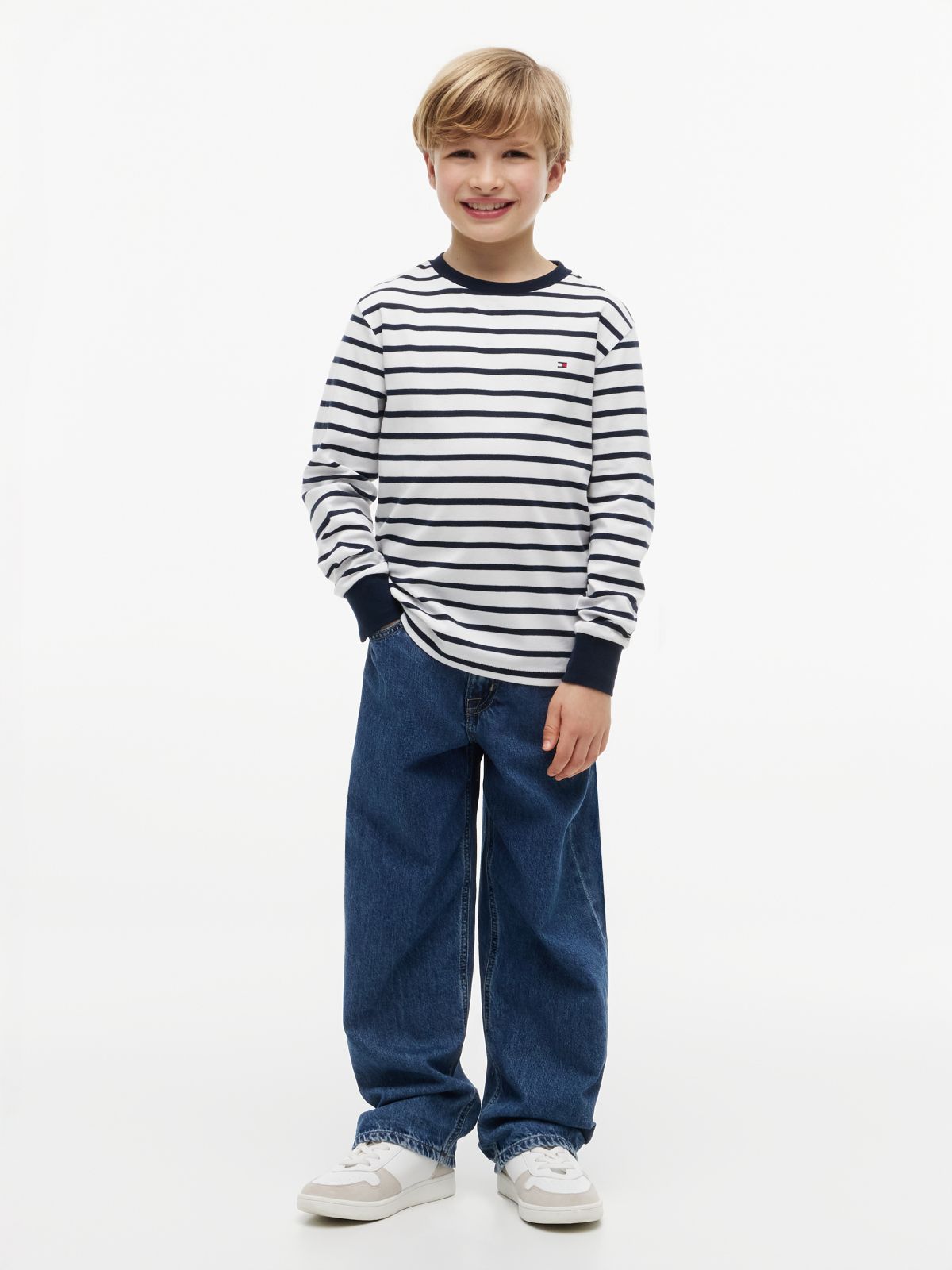 Essential Stripe Relaxed Long Sleeve T-Shirt — Multi