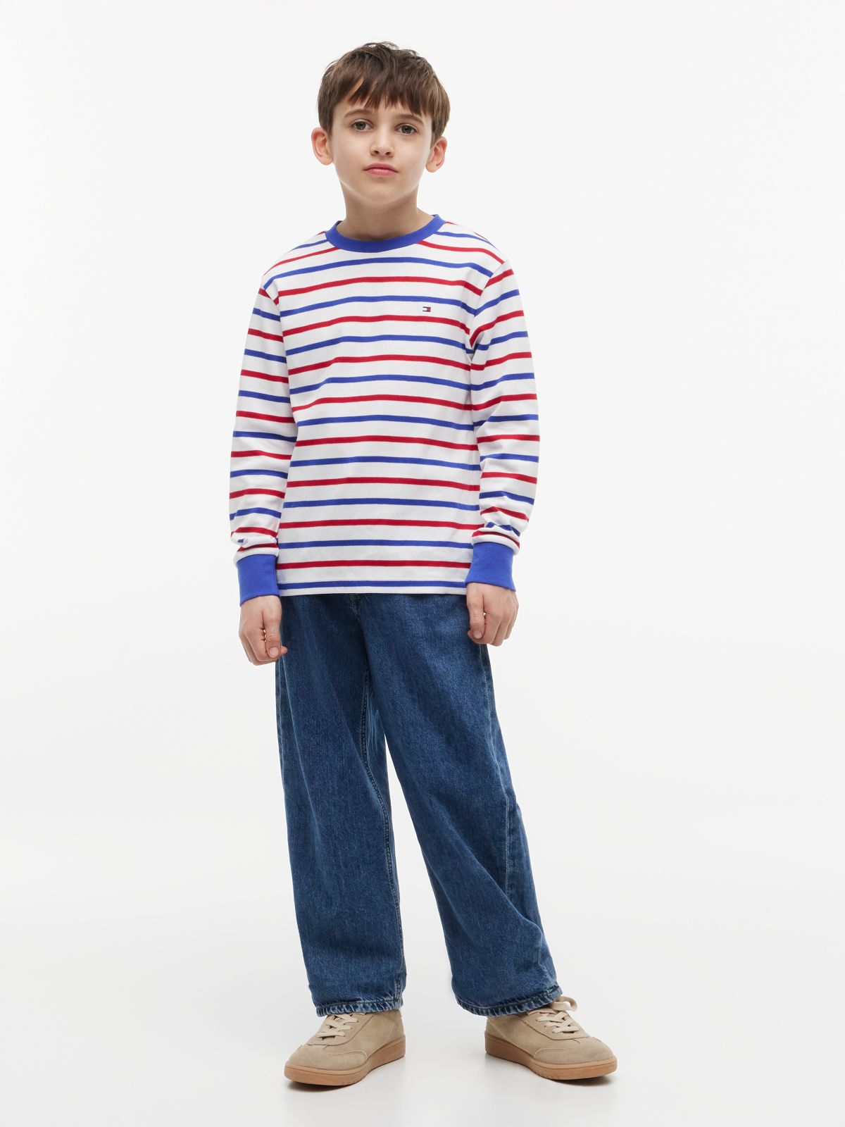 Essential Stripe Relaxed Long Sleeve T-Shirt — Multi