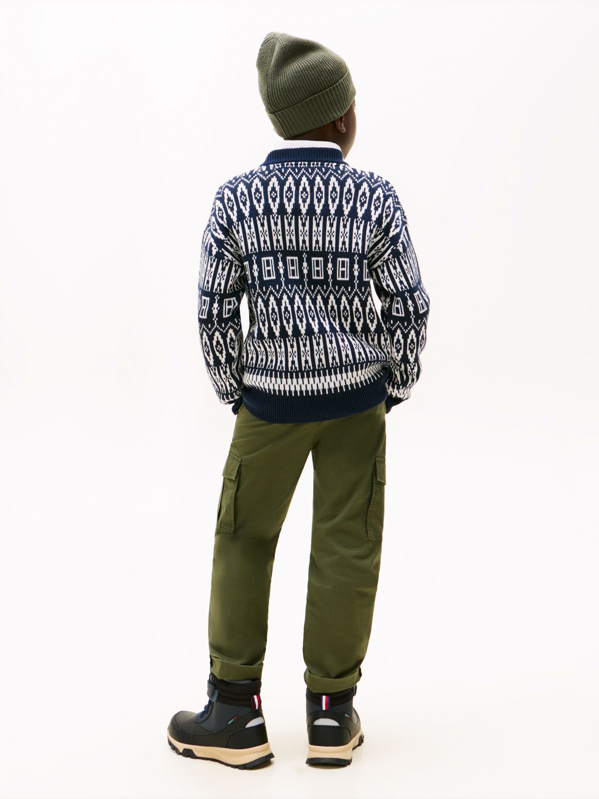 Fair Isle Crew Neck Jumper — Blue