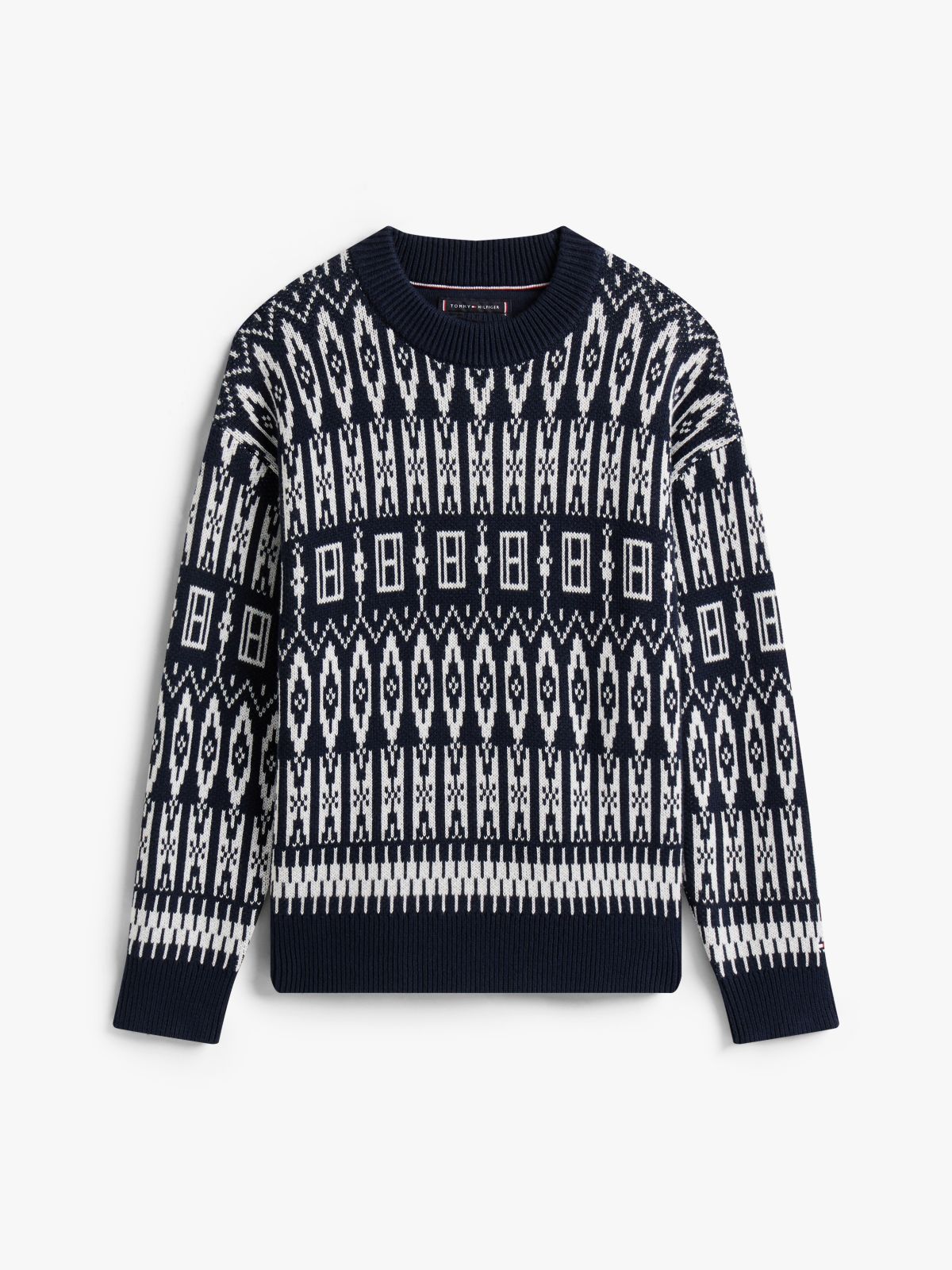 Fair Isle Crew Neck Jumper — Blue