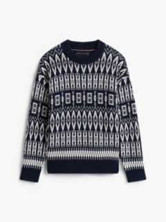 Fair Isle Crew Neck Jumper — Blue 5