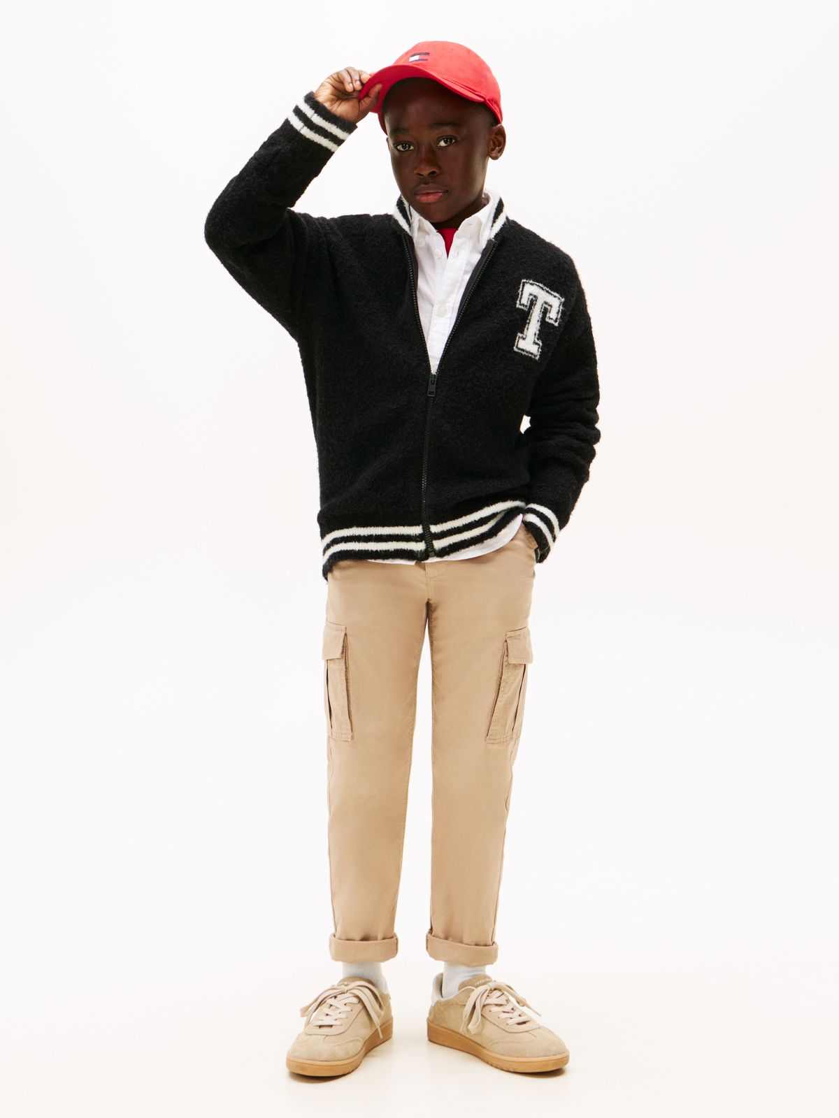 Wool Blend Back Logo Zip-Thru Sweatshirt — Black