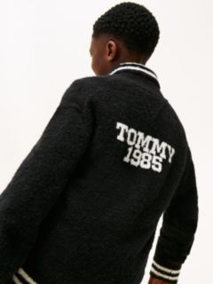 Wool Blend Back Logo Zip-Thru Sweatshirt — Black 4