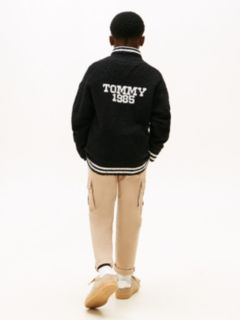 Wool Blend Back Logo Zip-Thru Sweatshirt — Black 5