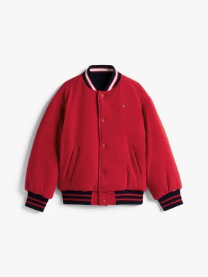 multi relaxed fit wende-bomberjacke aus wollmix für jungen - tommy hilfiger