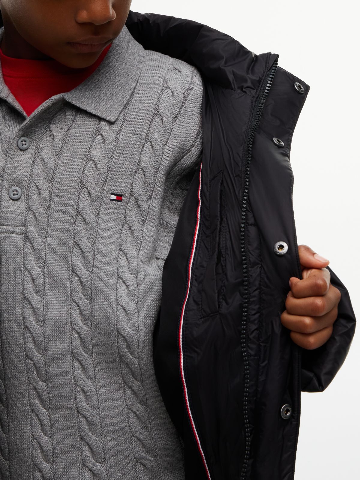 Essential Relaxed Padded Hooded Parka — Black