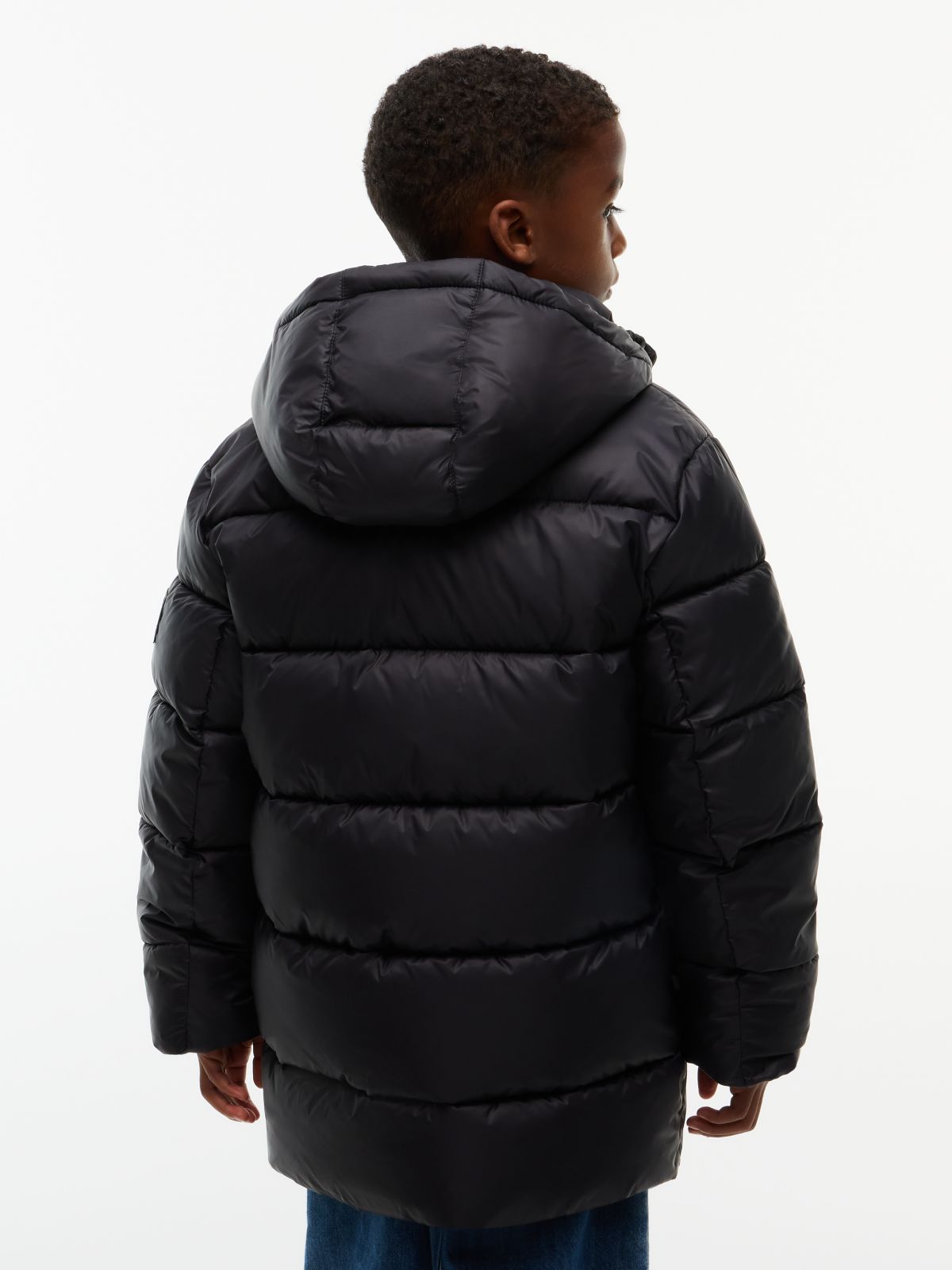 Essential Relaxed Padded Hooded Parka — Black