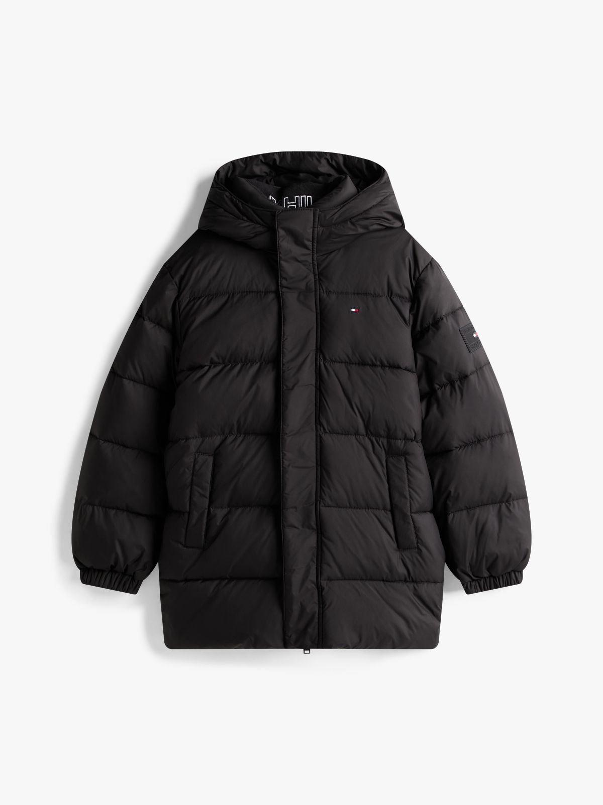 Essential Relaxed Padded Hooded Parka — Black