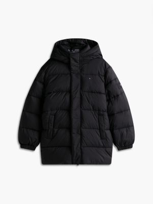 black essential relaxed padded hooded parka for boys tommy hilfiger