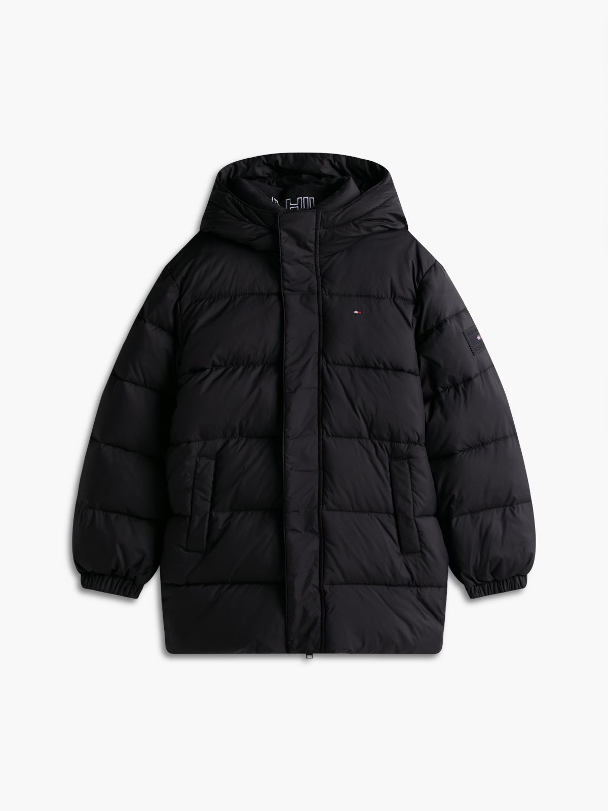 Essential Relaxed Padded Hooded Parka — Black