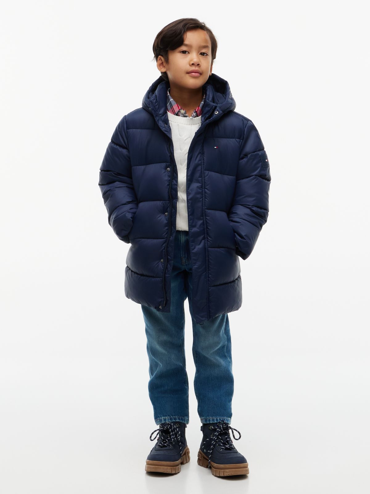 Essential Relaxed Padded Hooded Parka — Blue