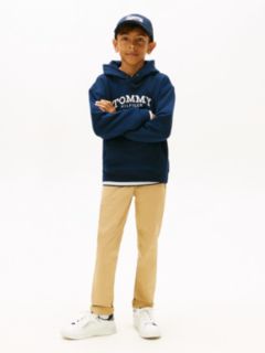 Logo Print Fleece Hoody — Blue 3