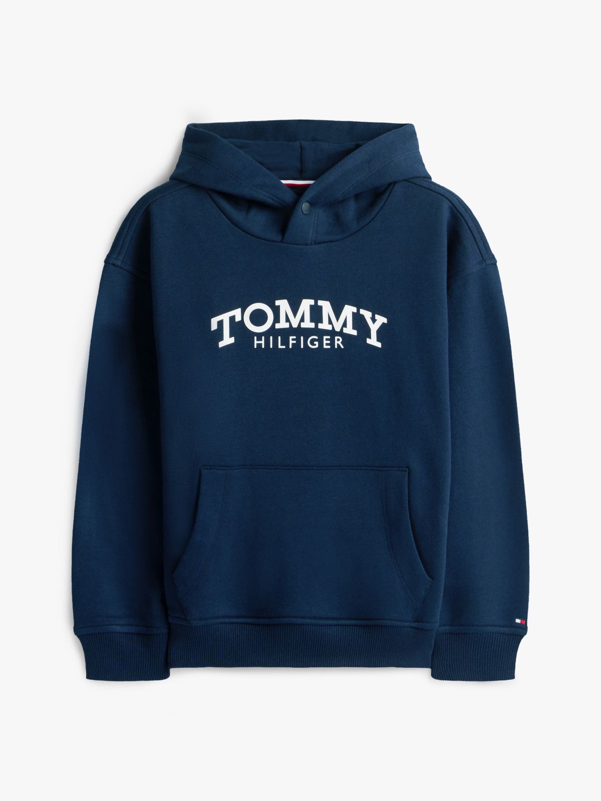 Logo Print Fleece Hoody — Blue