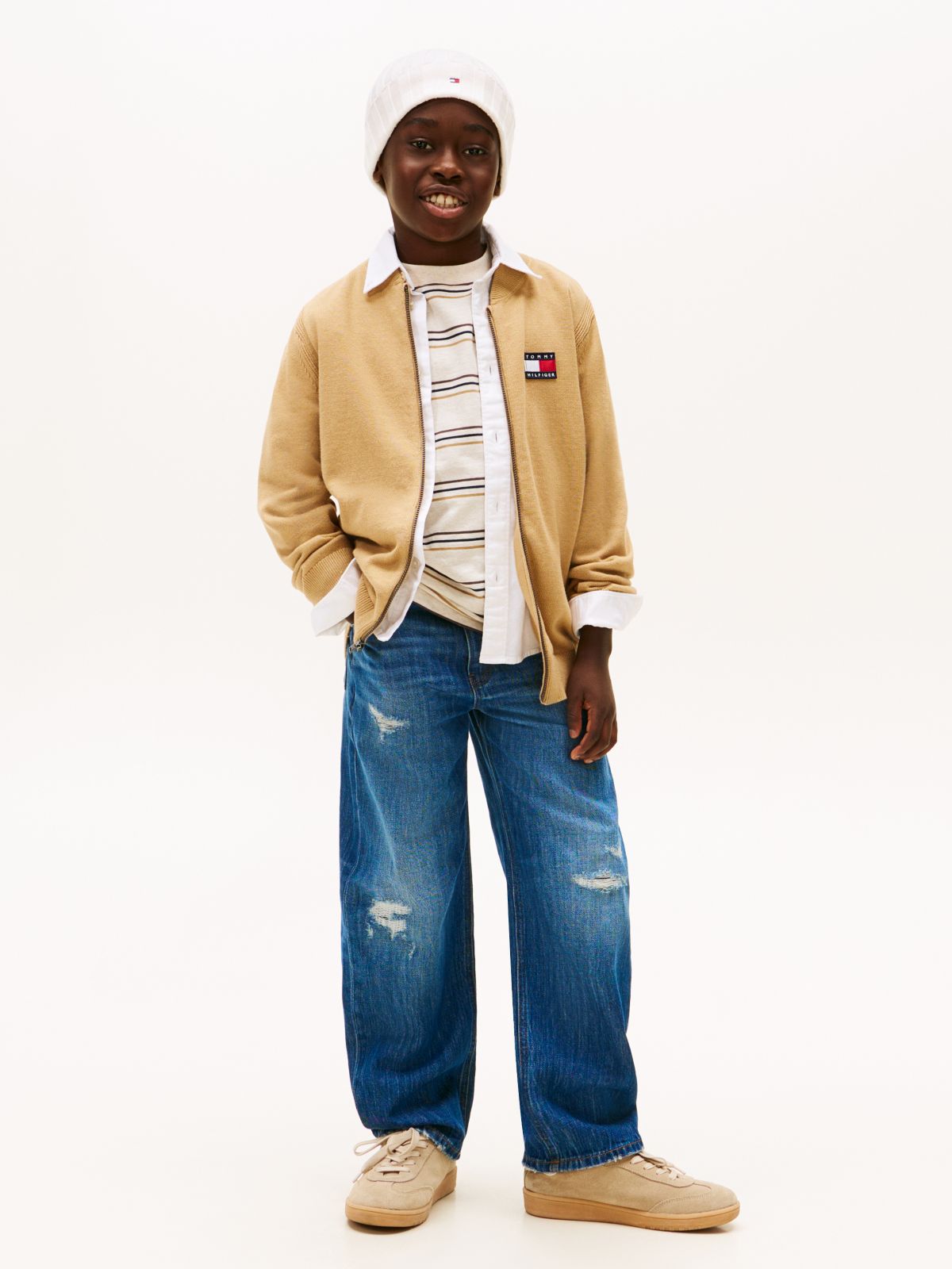Distressed Loose Jeans — Blue