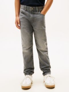 Whiskered Straight Leg Jeans — Black 2
