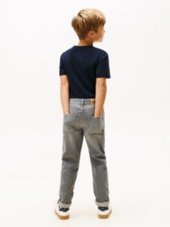 Whiskered Straight Leg Jeans — Black 4