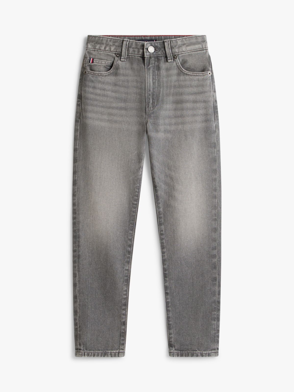 Whiskered Straight Leg Jeans — Black