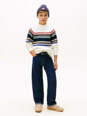 Flag Embroidery Relaxed Jeans