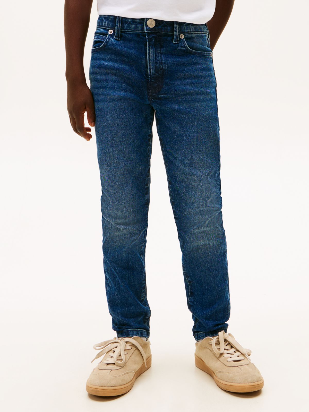 Faded Straight Leg Jeans — Blue