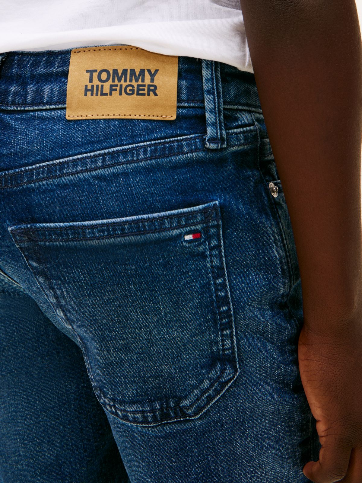 Faded Straight Leg Jeans — Blue