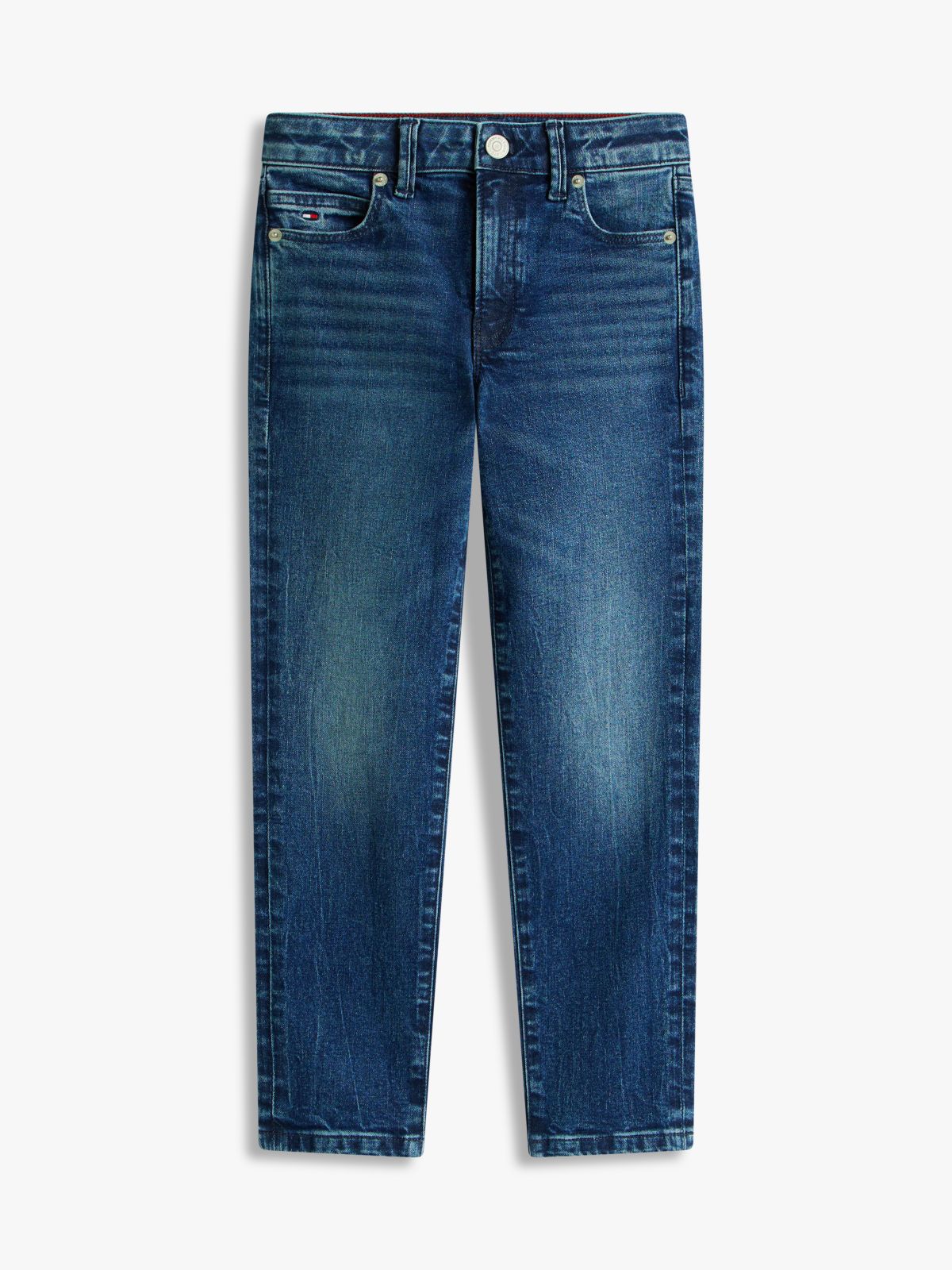 Faded Straight Leg Jeans — Blue