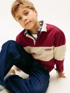 Colour-Blocked Long Sleeve Polo Shirt — Beige 2