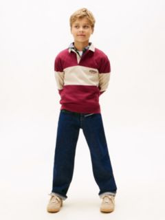Colour-Blocked Long Sleeve Polo Shirt — Beige 3