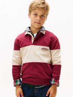 Colour-Blocked Long Sleeve Polo Shirt — Beige 1