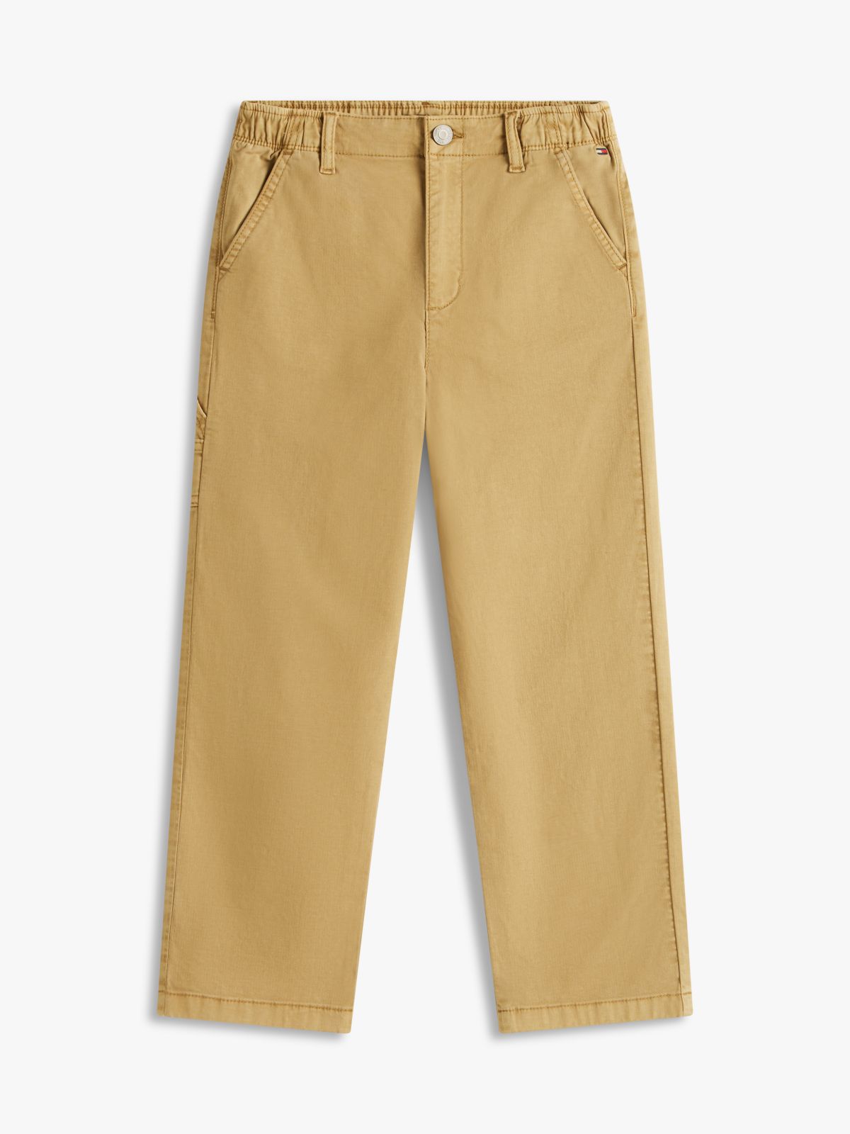 Essential Herringbone Twill Relaxed Carpenter Trousers — Beige
