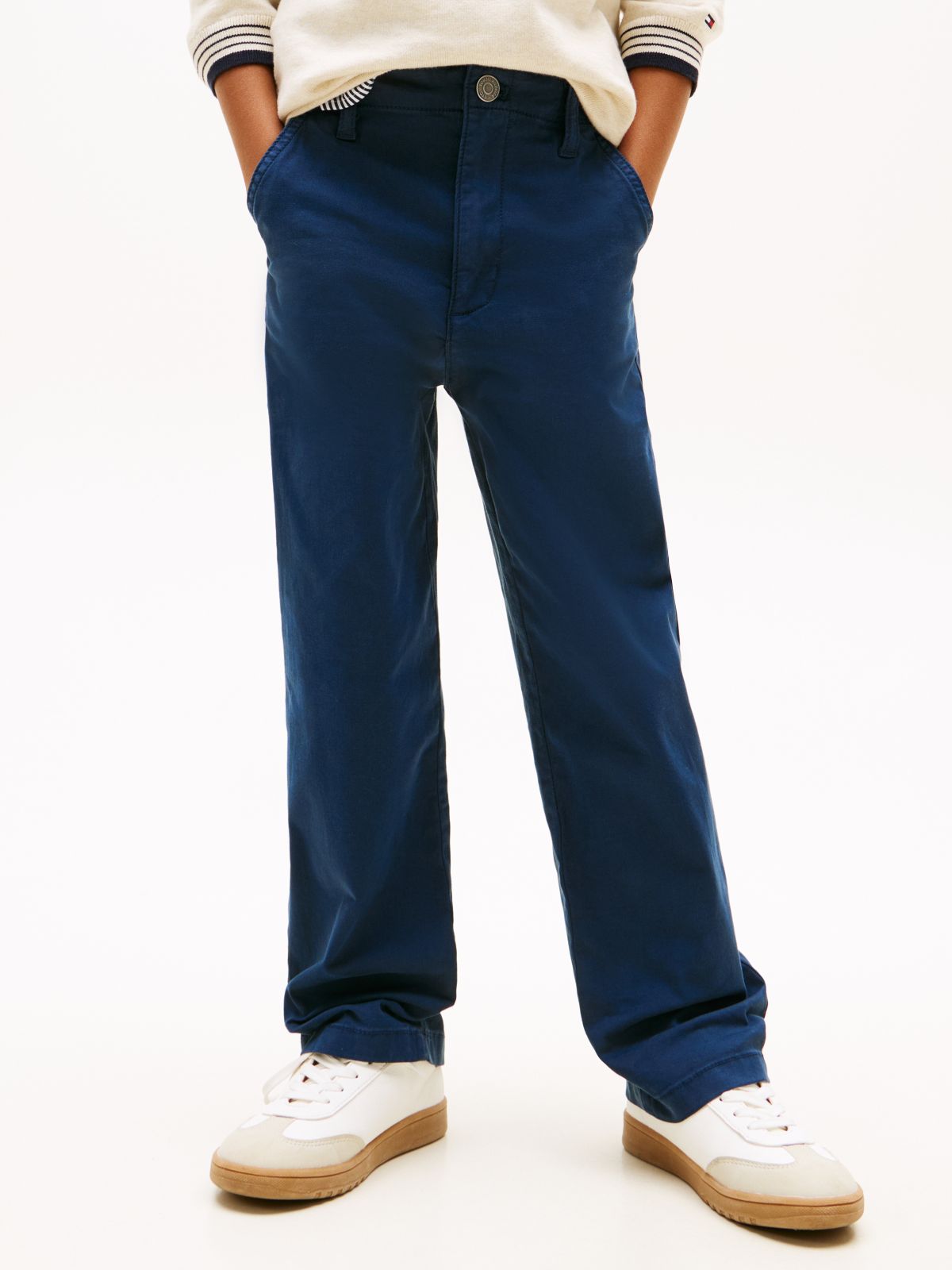 Essential Herringbone Twill Relaxed Carpenter Trousers — Blue