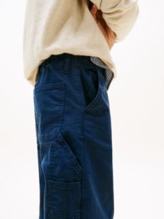 Essential Herringbone Twill Relaxed Carpenter Trousers — Blue 3