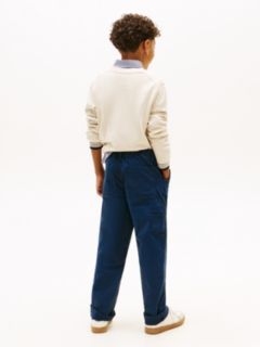Essential Herringbone Twill Relaxed Carpenter Trousers — Blue 4