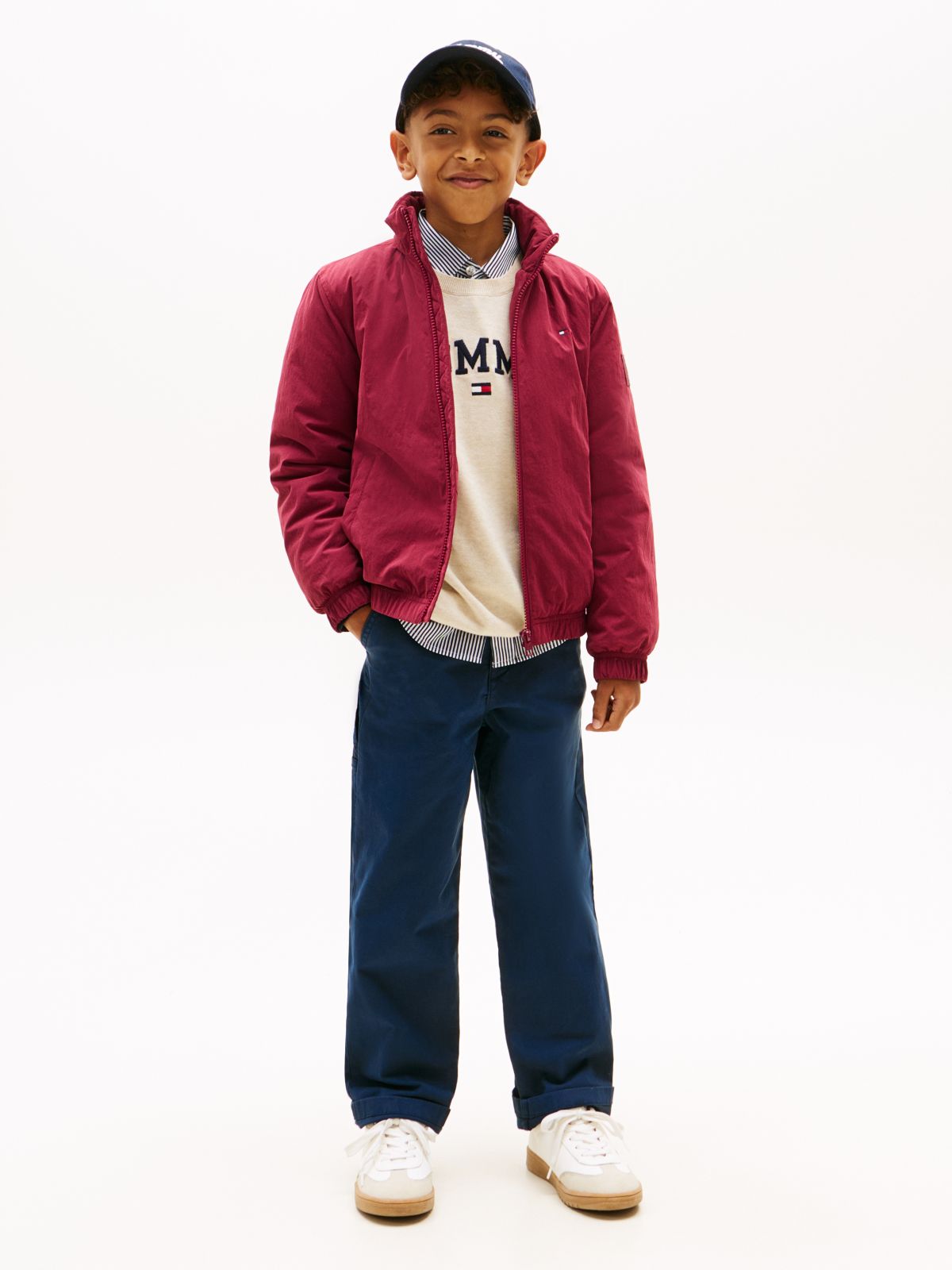 Essential Herringbone Twill Relaxed Carpenter Trousers — Blue