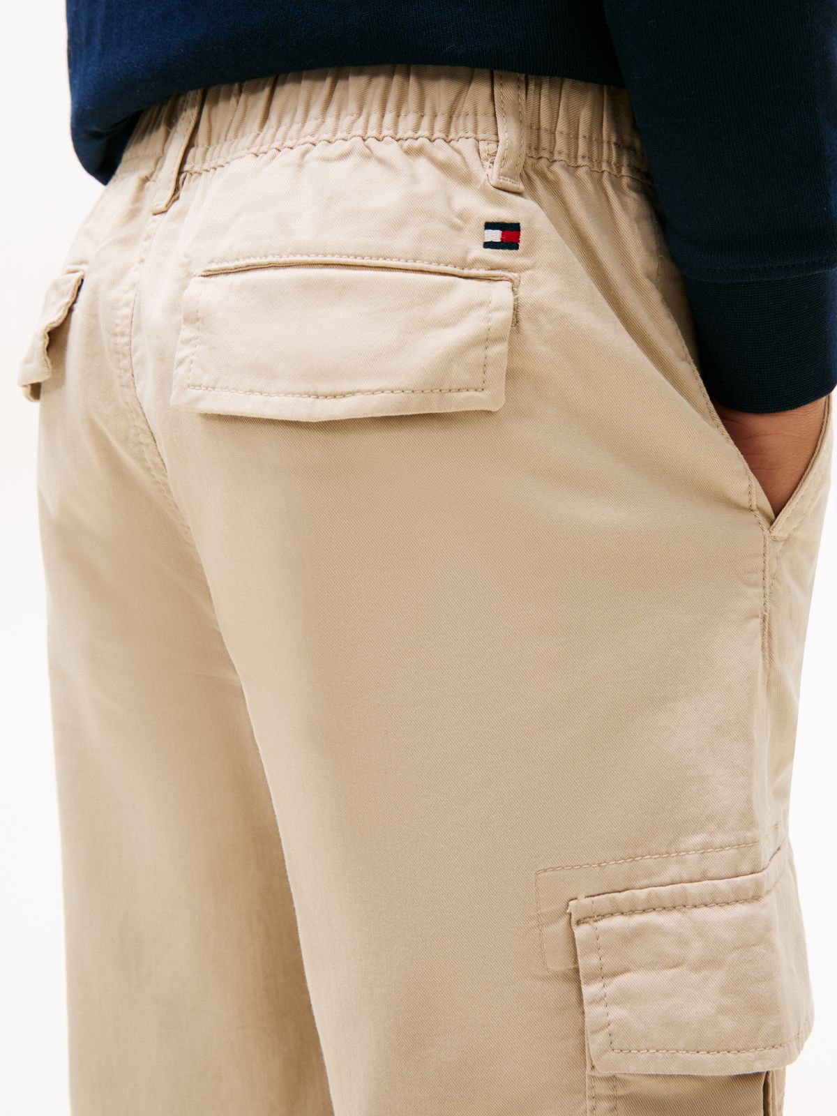 Essential Twill Relaxed Cargo Trousers — Beige