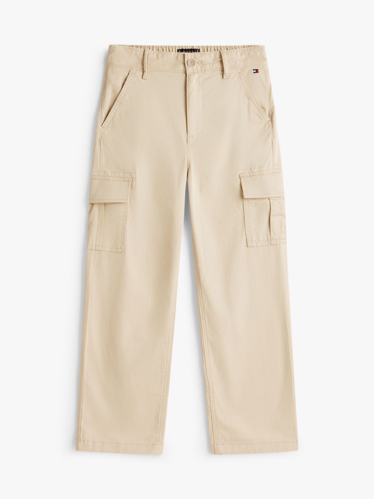 Essential Twill Relaxed Cargo Trousers — Beige