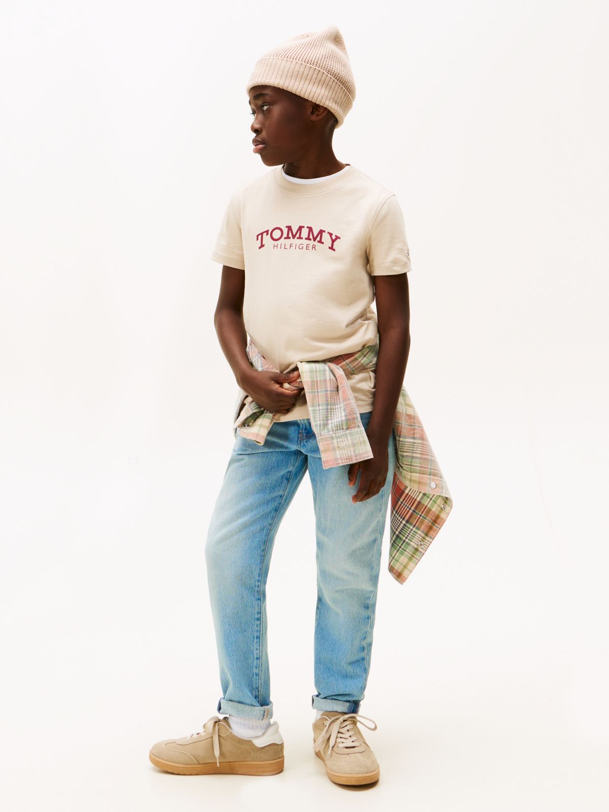 Logo Print T-Shirt — Beige