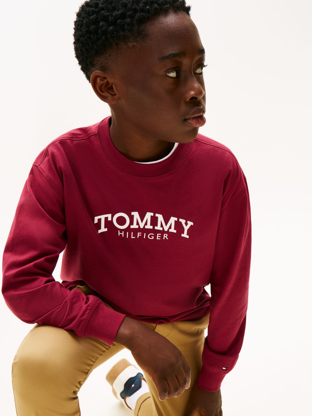 Logo Print Long Sleeve T-Shirt — Purple