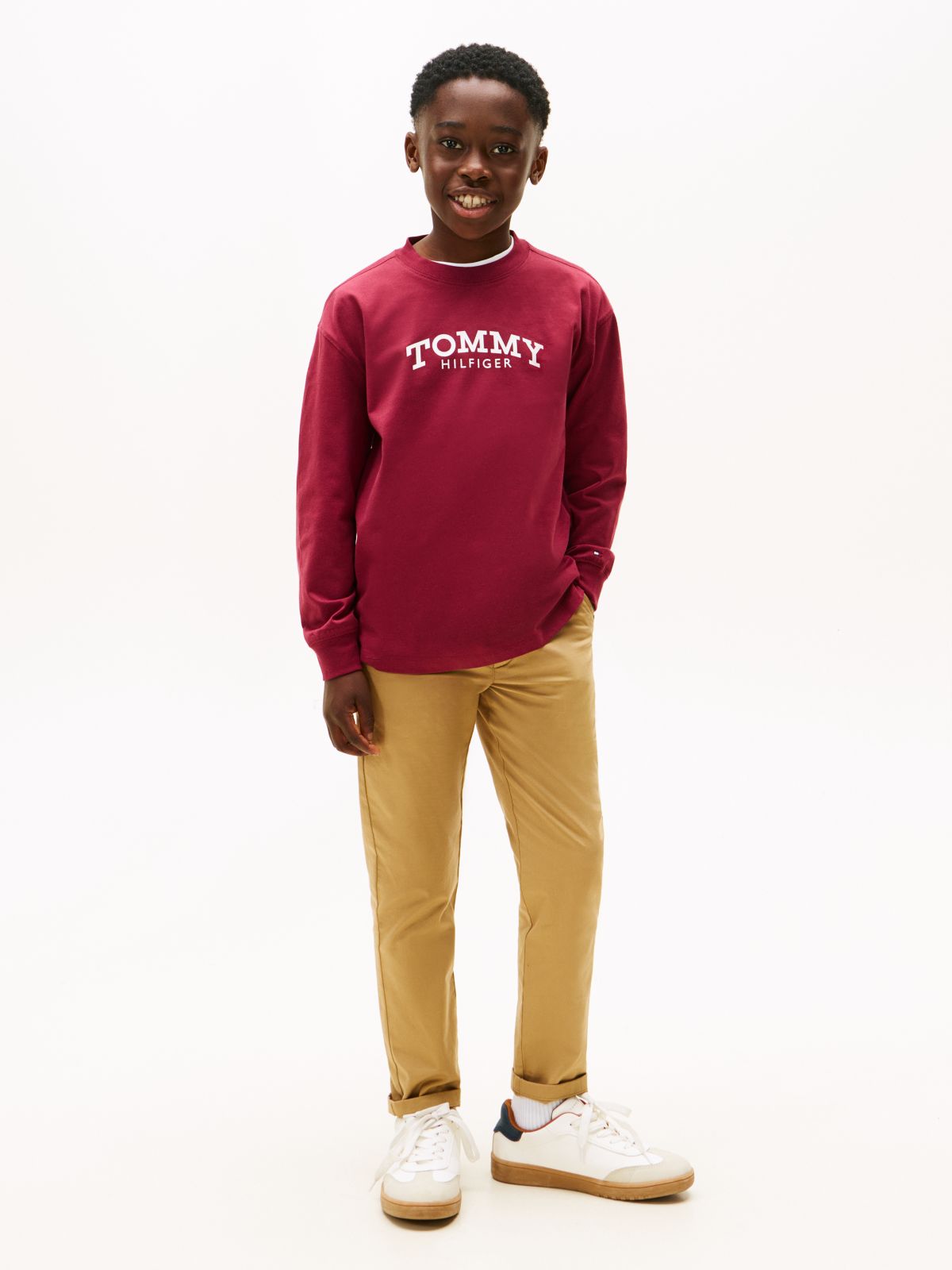 Logo Print Long Sleeve T-Shirt — Purple
