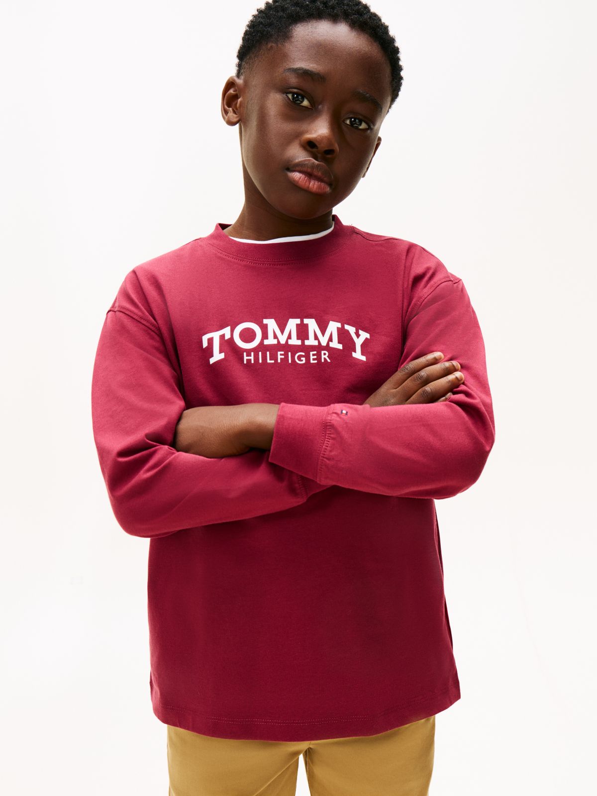 Logo Print Long Sleeve T-Shirt — Purple