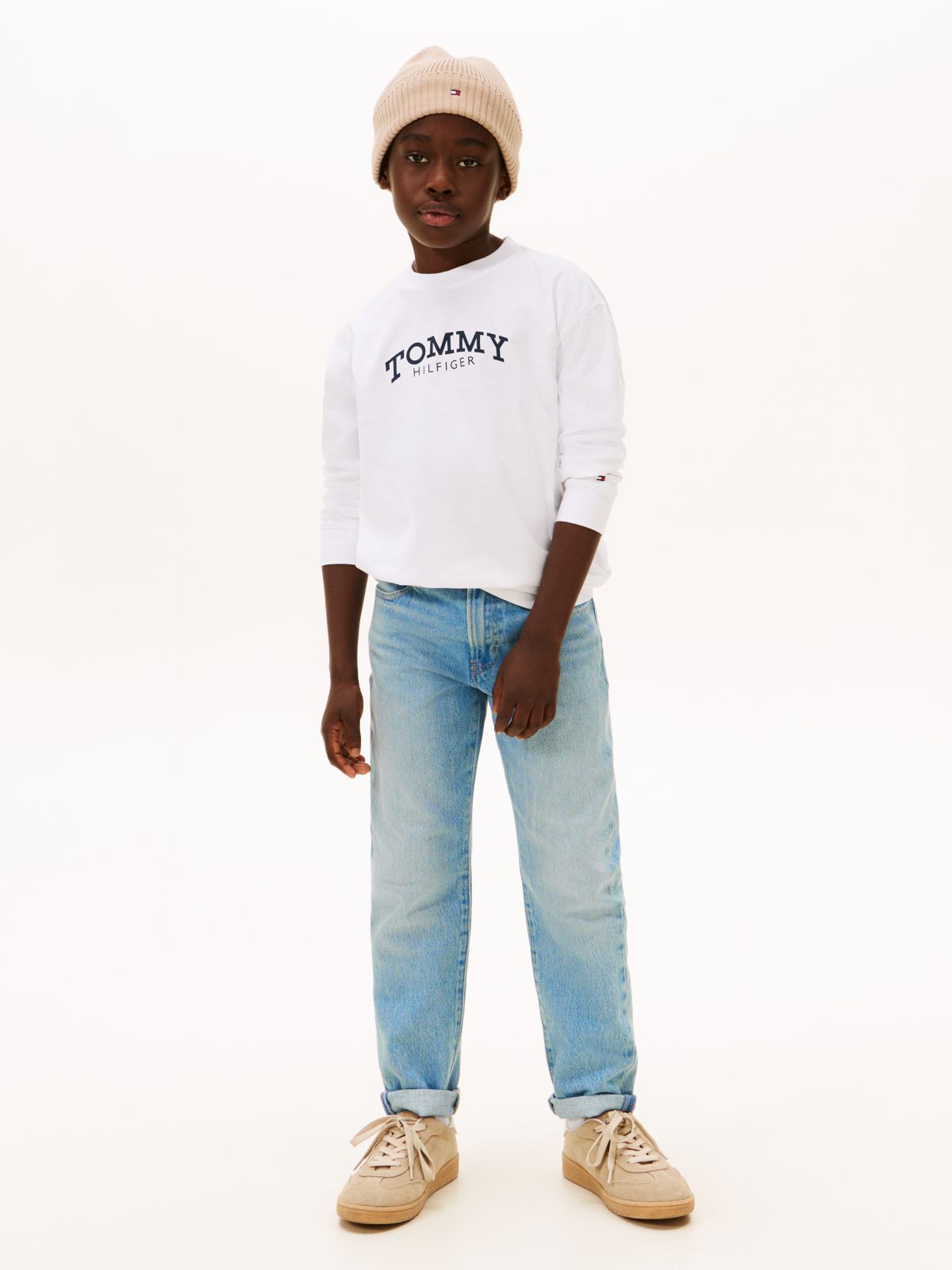 Logo Print Long Sleeve T-Shirt — White