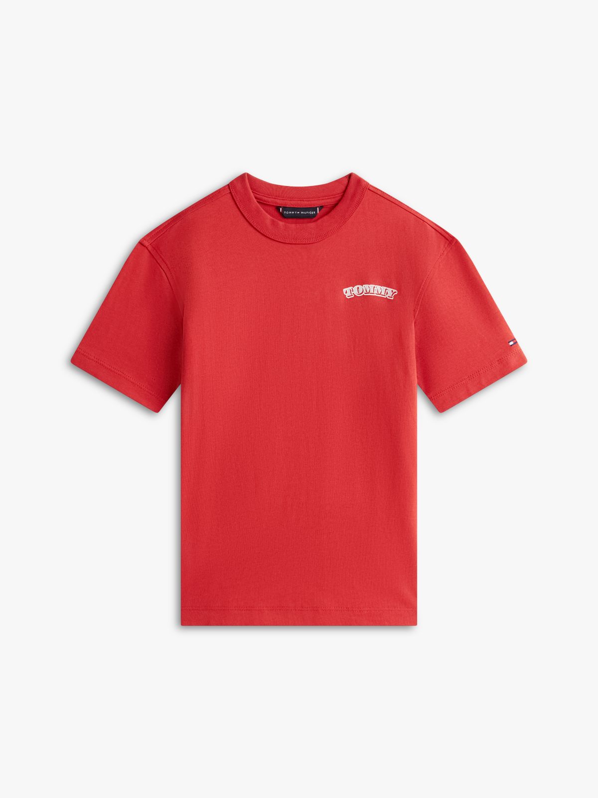 Textured Back Logo Jersey T-Shirt — Red