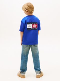 Back Multi Logo Print Jersey T-Shirt — Blue 4