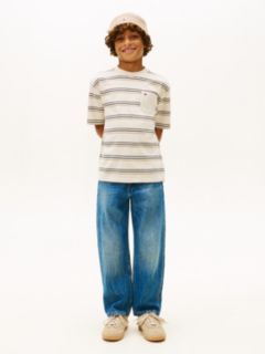 Essential Mixed Stripe Jersey T-Shirt — Beige 3