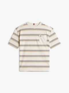 Essential Mixed Stripe Jersey T-Shirt — Beige 5