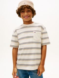 Essential Mixed Stripe Jersey T-Shirt — Beige 1