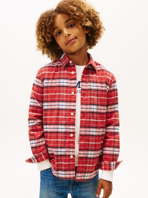 Regular Fit Check Shirt — Red