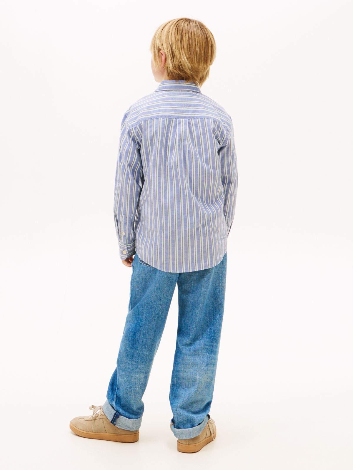 Festive Regular Fit Stripe Oxford Shirt — Blue