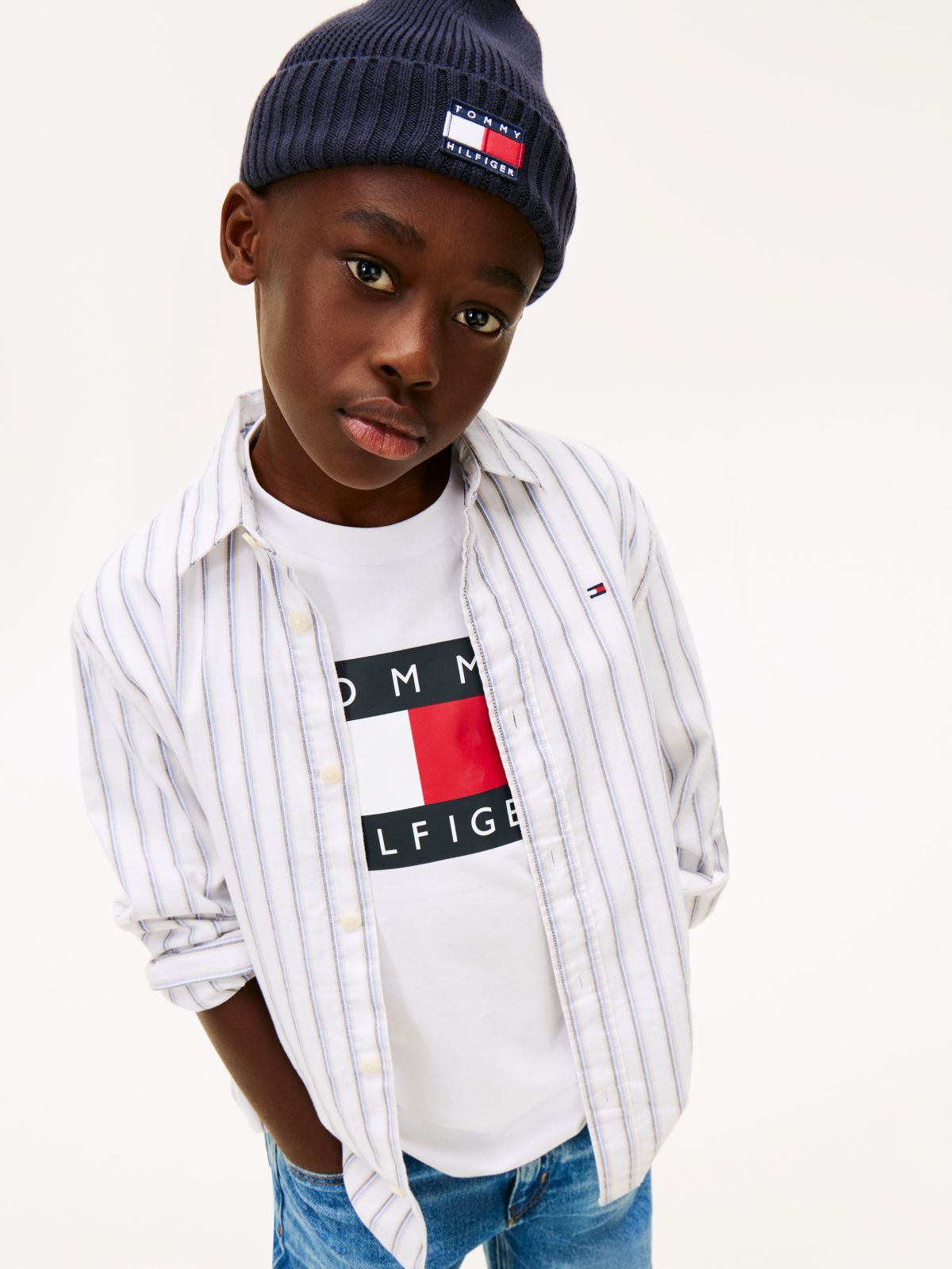 Festive Regular Fit Stripe Oxford Shirt — White
